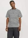 Jack & Jones Jack & Jones Pánske bielo-čierne pruhované tričko