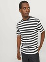 Jack & Jones Jack & Jones Pánske bielo-čierne pruhované tričko