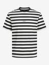 Jack & Jones Jack & Jones Pánske bielo-čierne pruhované tričko