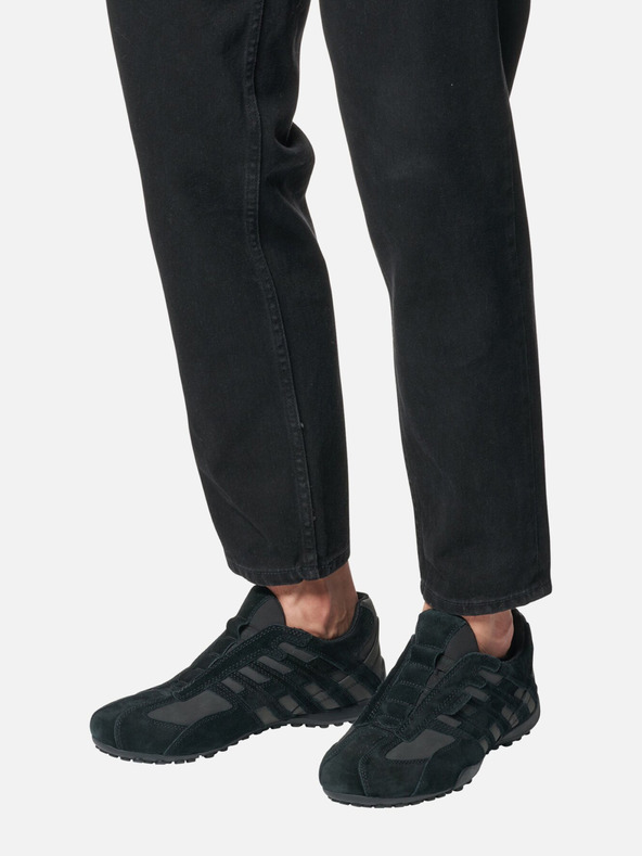 Geox Čierne pánske tenisky Geox Uomo Snake