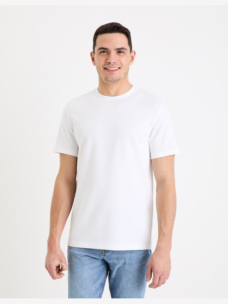 Celio Biele pánske tričko Celio Geteboude