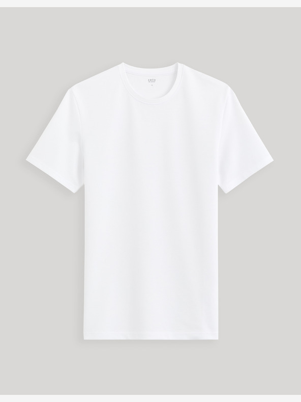 Celio Biele pánske tričko Celio Geteboude