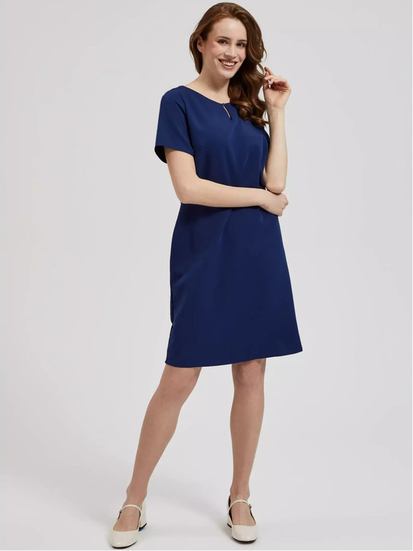 Moodo Tmavomodré šaty s dĺžkou po kolená Moodo