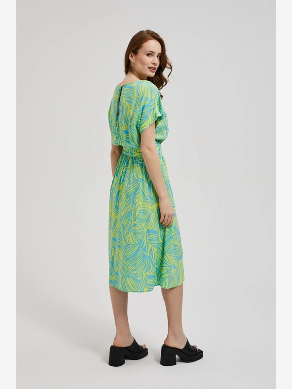 Moodo Tyrkysové šaty so zaväzovaním v páse Moodo