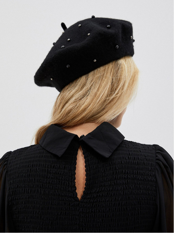 Moodo Čierne dámske šaty s volánovými rukávmi Moodo