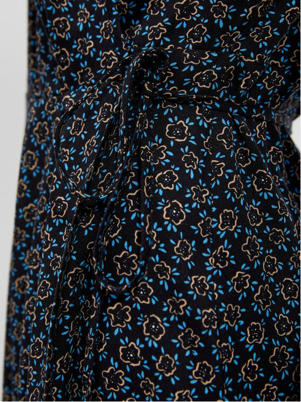 Moodo Čierne dámske vzorované midi šaty Moodo