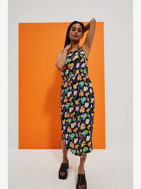 Moodo Tmavomodré vzorované šaty Moodo