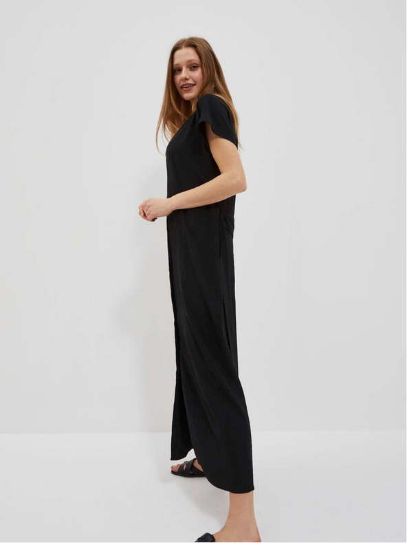 Moodo Čierne dámske dlhé šaty Moodo