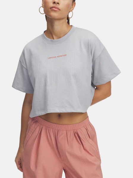 Under Armour Dámske tričko Under Armour UA W VARSITY MIX HW SS CROP-GRY