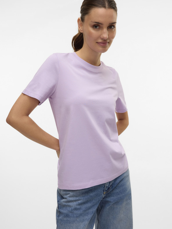 Vero Moda Fialové dámske tričko Vero Moda