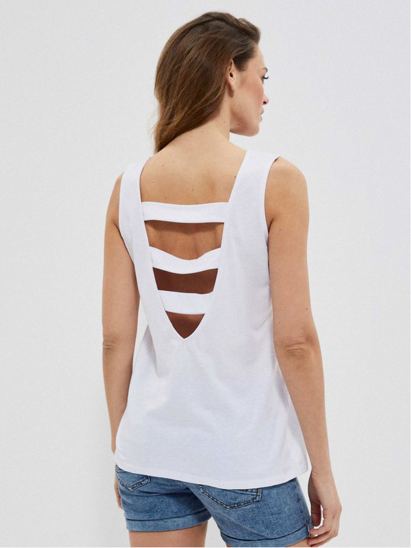 Moodo Biele dámske tielko s nápisom Moodo