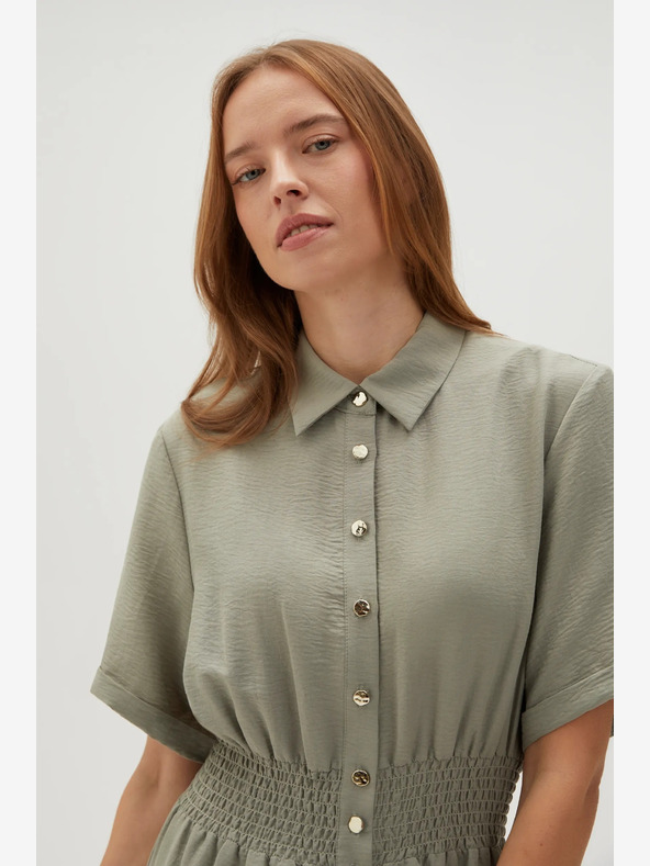 Moodo Svetlozelené dámske košeľové šaty Moodo