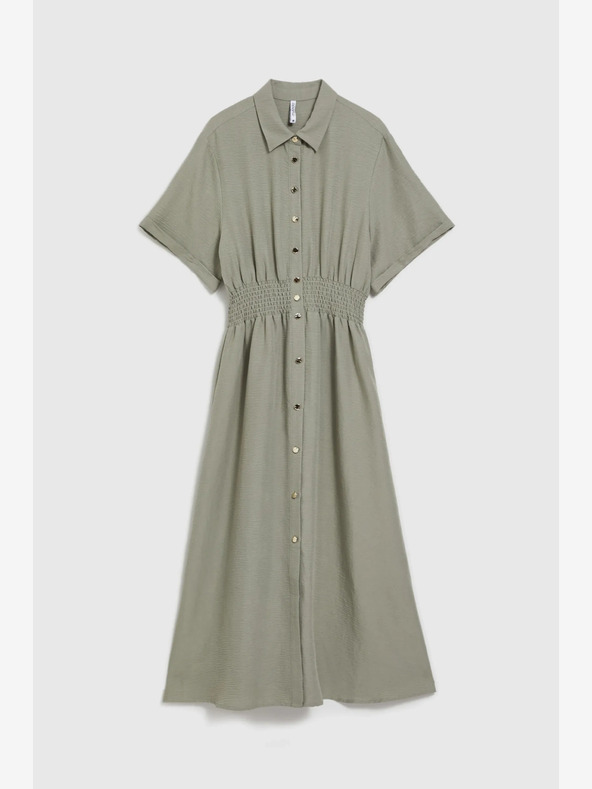Moodo Svetlozelené dámske košeľové šaty Moodo