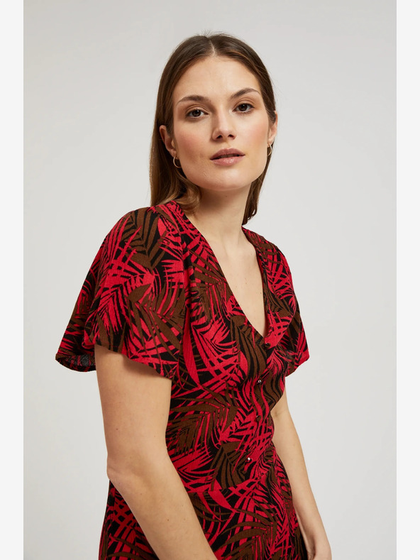 Moodo Červené šaty s výstrihom do V Moodo