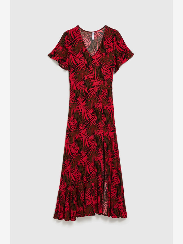 Moodo Červené šaty s výstrihom do V Moodo