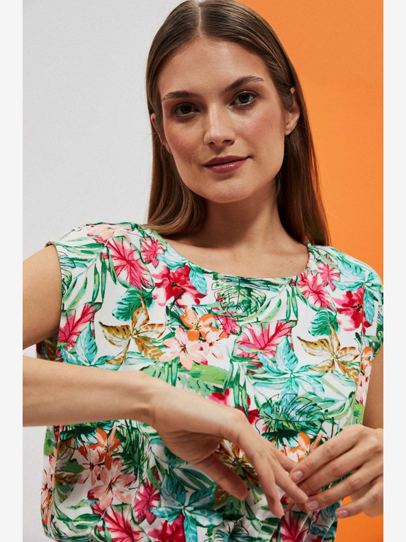 Moodo Zeleno-biele vzorované šaty Moodo