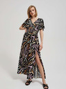 Moodo Čierne dámske vzorované dlhé šaty Moodo