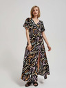 Moodo Čierne dámske vzorované dlhé šaty Moodo