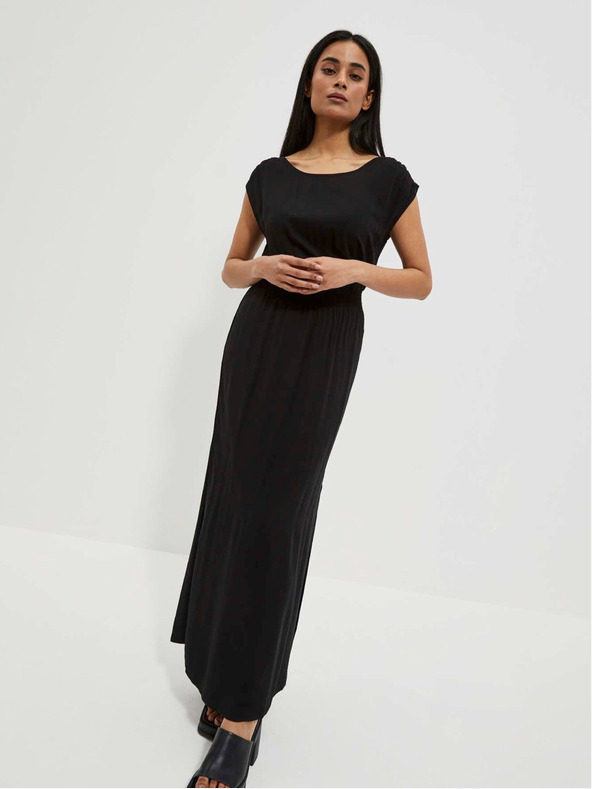 Moodo Čierne dámske dlhé šaty Moodo