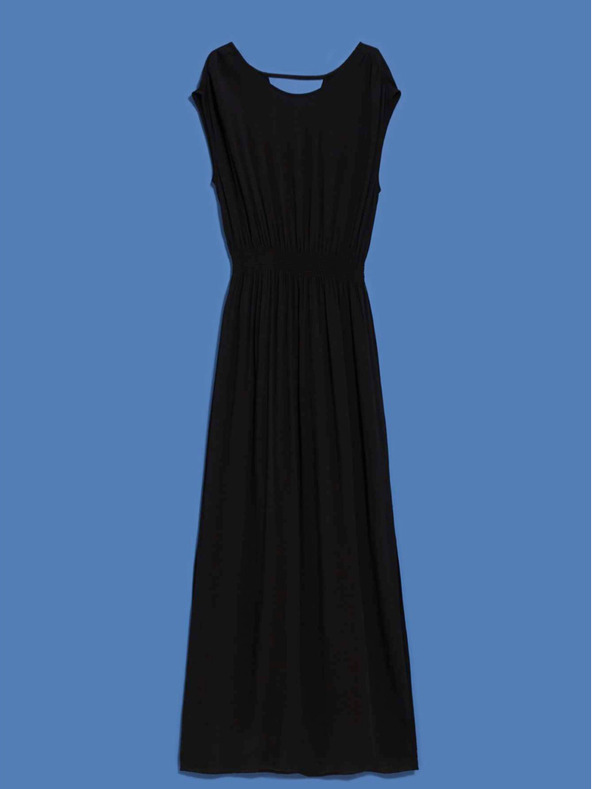 Moodo Čierne dámske dlhé šaty Moodo