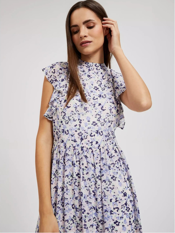 Moodo Modré kvetinové maxi šaty Moodo