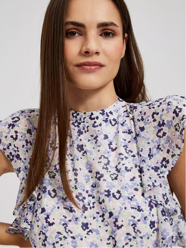 Moodo Modré kvetinové maxi šaty Moodo