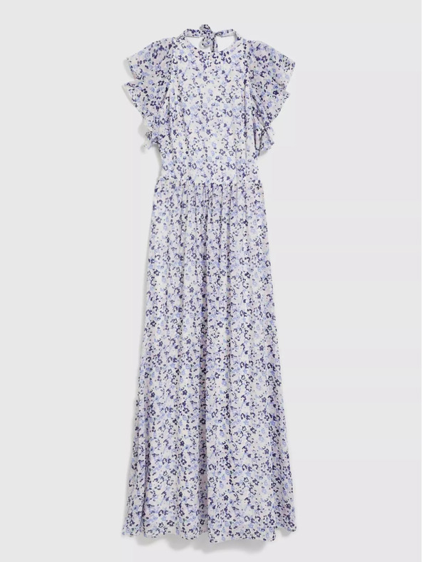 Moodo Modré kvetinové maxi šaty Moodo