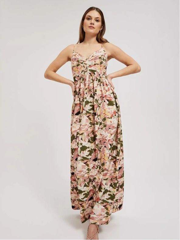 Moodo Staroružové vzorované šaty Moodo