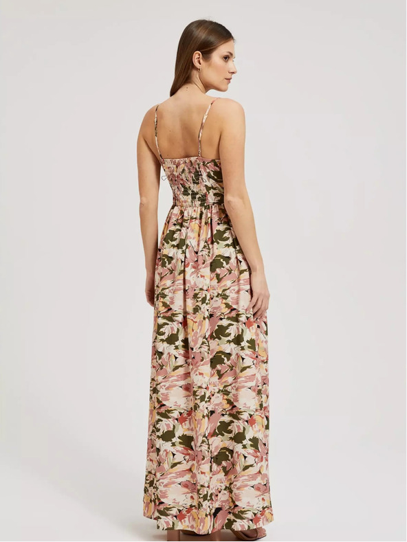 Moodo Staroružové vzorované šaty Moodo