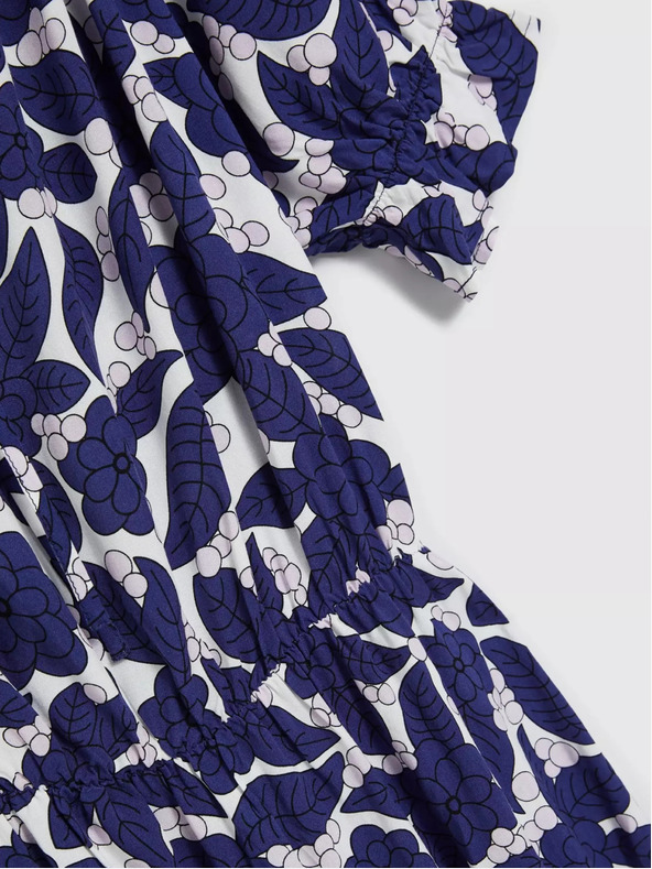 Moodo Fialové kvetinové šaty s volánovými rukávmi Moodo