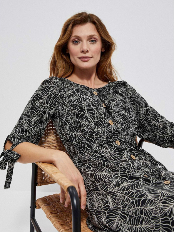 Moodo Viskózová košeľa s kvetinovou potlačou Moodo