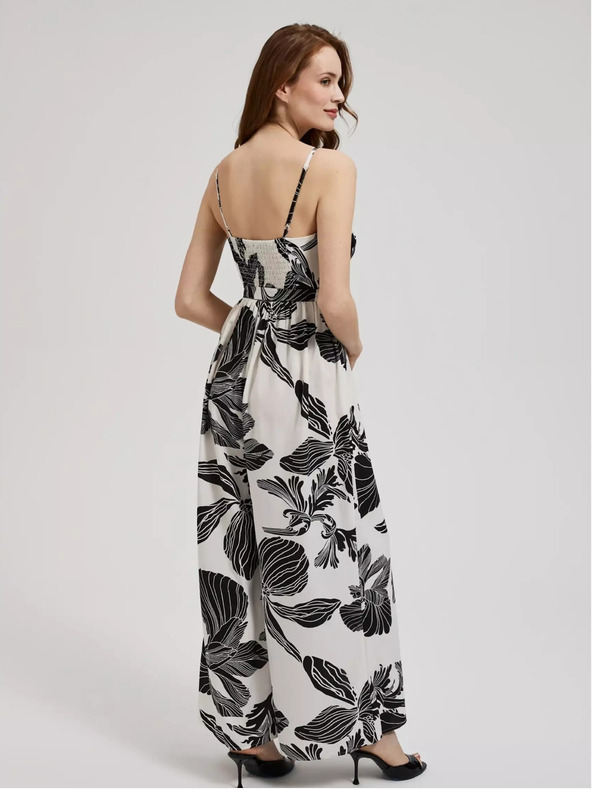 Moodo Čiernobiely overal s tropickým vzorom Moodo