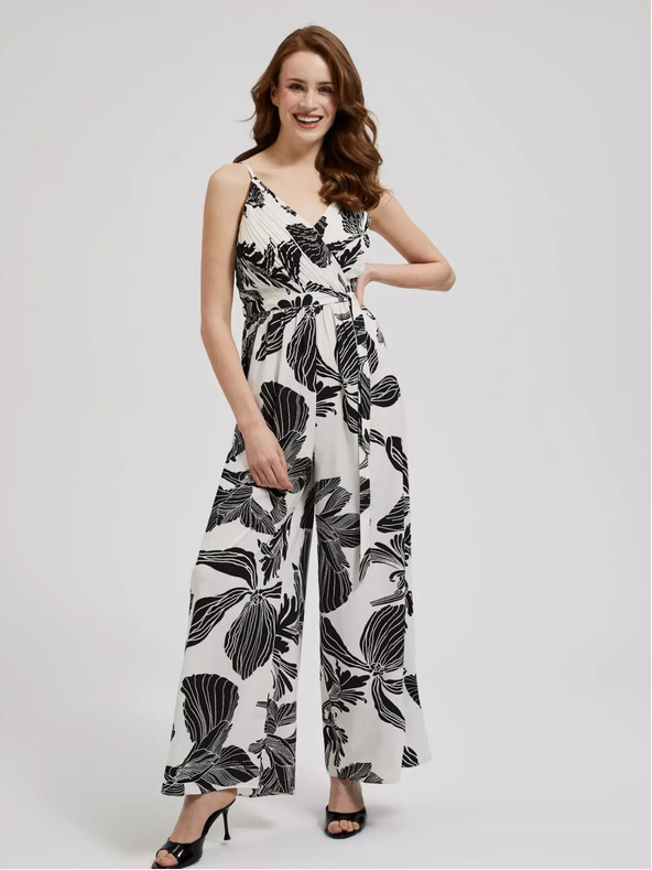 Moodo Čiernobiely overal s tropickým vzorom Moodo