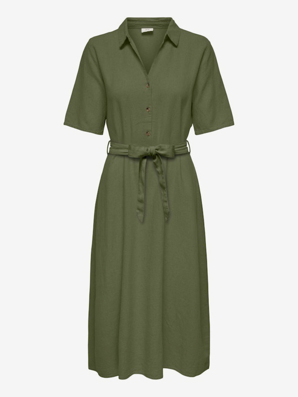 Jacqueline de Yong Khaki dámske košeľové šaty JDY