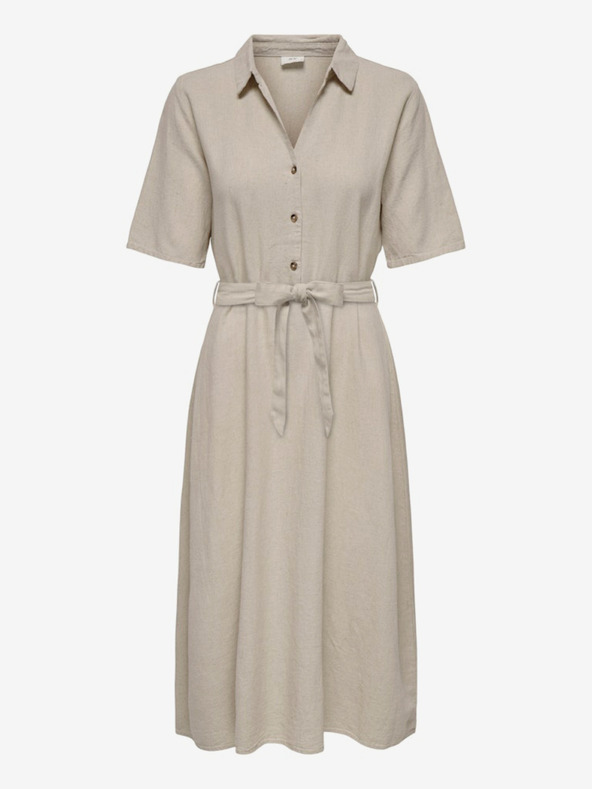 Jacqueline de Yong Béžové dámske košeľové šaty JDY