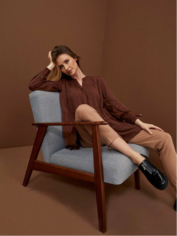 Moodo Hnedé dámske šaty Moodo