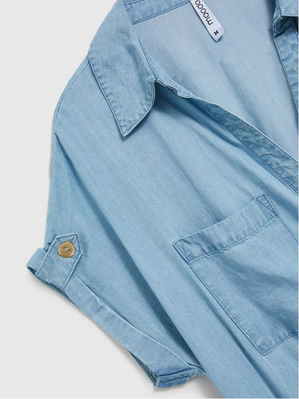 Moodo Modré lyocellové midi šaty Moodo