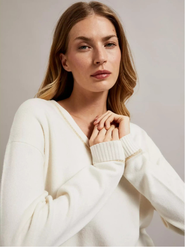 Moodo Dámsky sveter s kovovou niťou Moodo