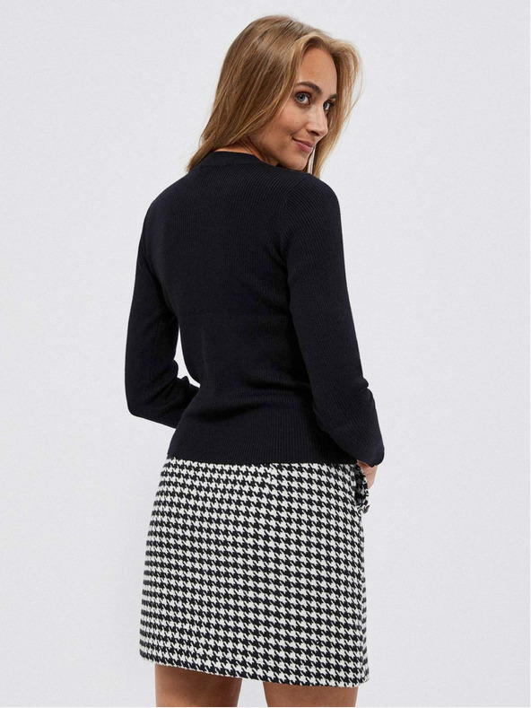 Moodo Čierny dámsky sveter s perlami Moodo