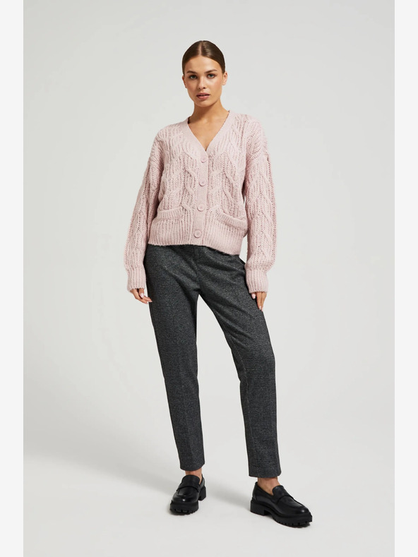 Moodo Svetloružový dámsky sveter Moodo