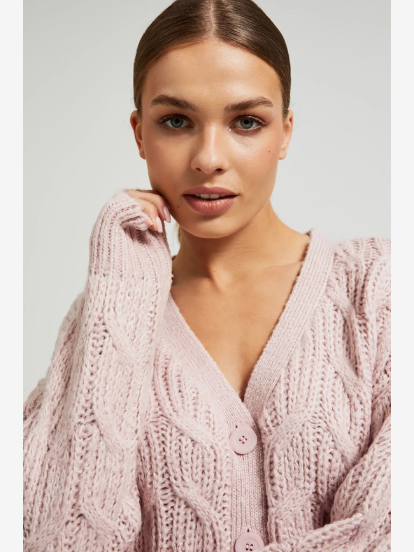 Moodo Svetloružový dámsky sveter Moodo