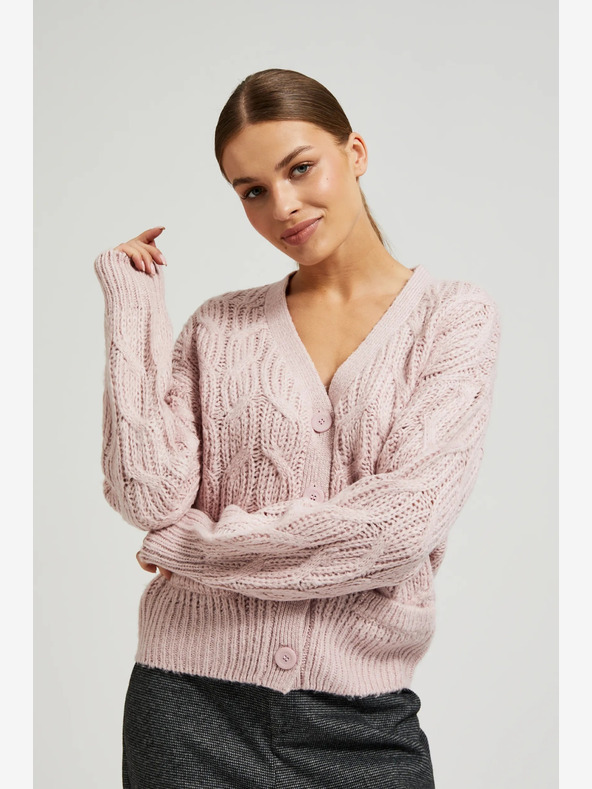 Moodo Svetloružový dámsky sveter Moodo