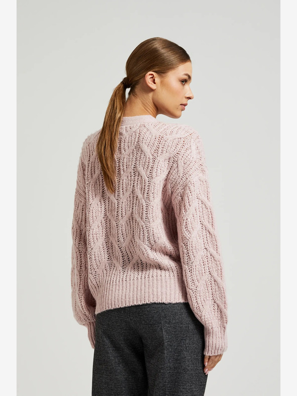 Moodo Svetloružový dámsky sveter Moodo