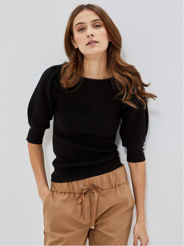 Moodo Čierny dámsky sveter Moodo