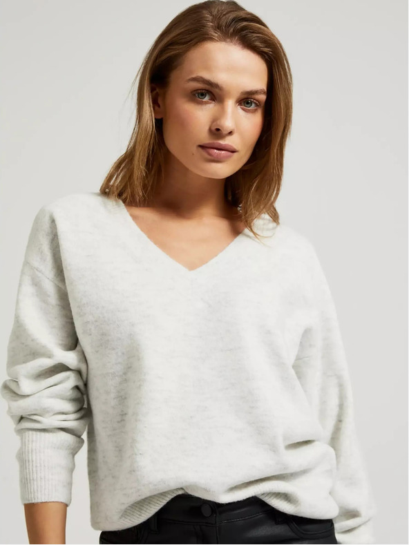 Moodo Dámsky sveter s výstrihom do V Moodo