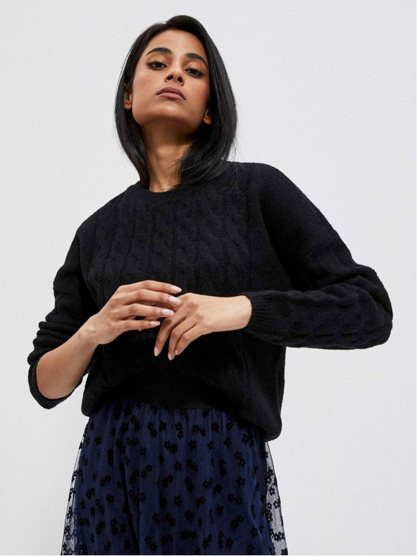 Moodo Čierny dámsky sveter Moodo