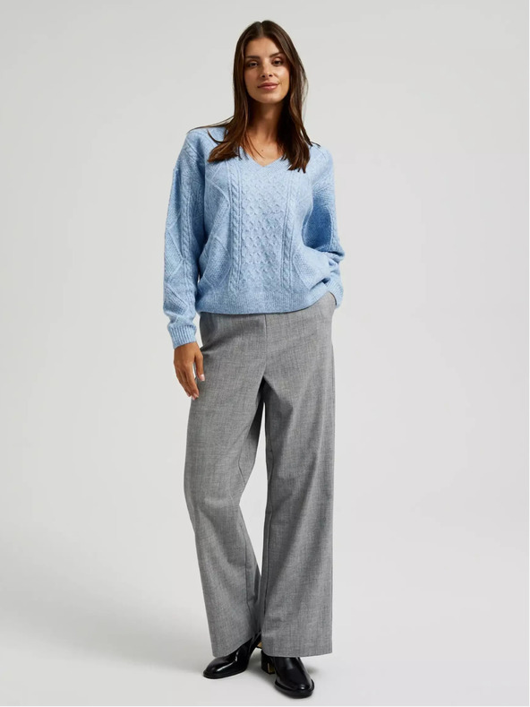 Moodo Modrý kardigán s výstrihom do V Moodo