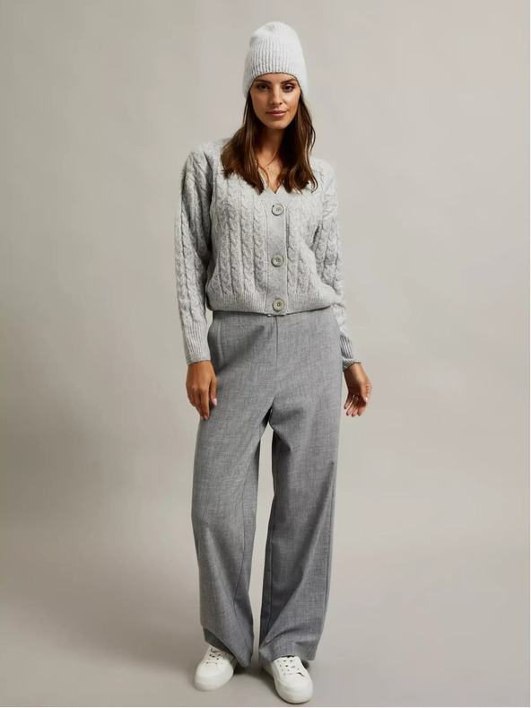 Moodo Šedý krátky sveter s gombíkmi Moodo