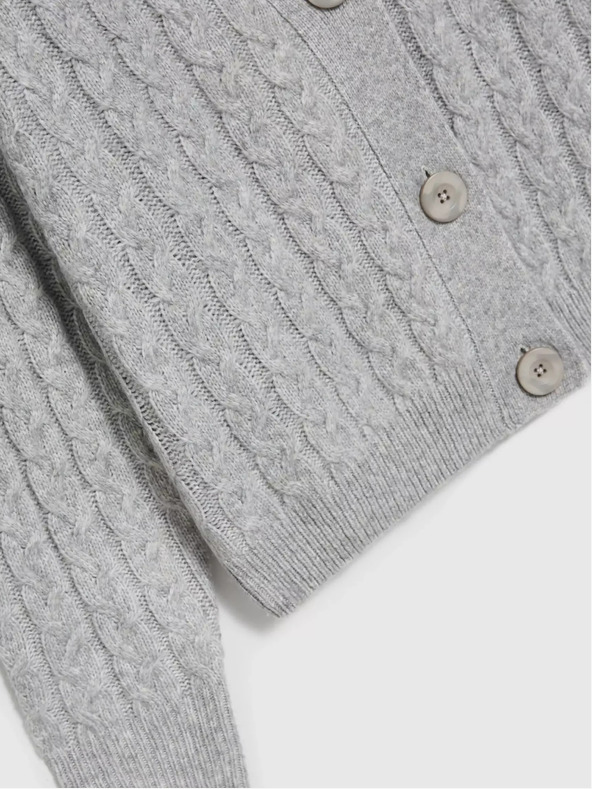 Moodo Šedý krátky sveter s gombíkmi Moodo