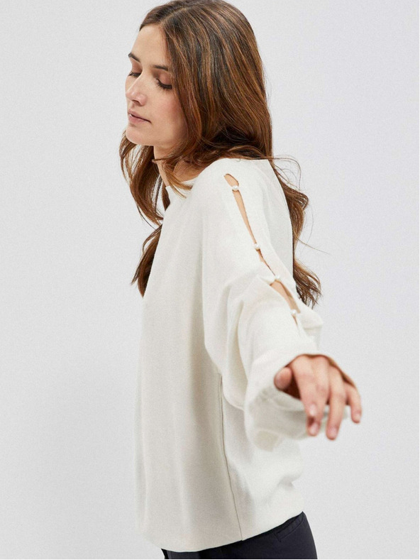 Moodo Krémový dámsky sveter Moodo